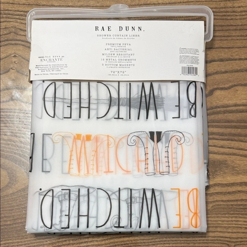 Rae Dunn Bewitched Shower Curtain with‎ Orange and Black Accents